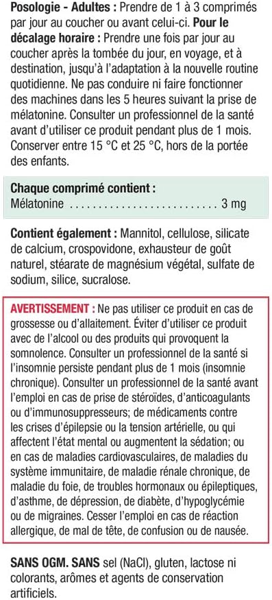 Melatonin 3 mg (Fast Dissolving) | Jamieson™ | 100 Tablets