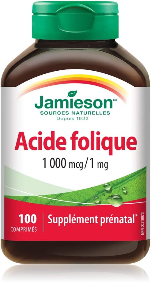 Folic Acid 1,000 mcg | Jamieson™ | 100 Tablets
