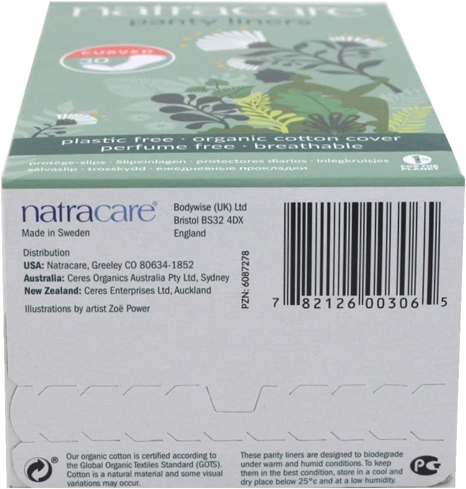 Panty Liners | Natracare® | Mini or Curved/30 Counts