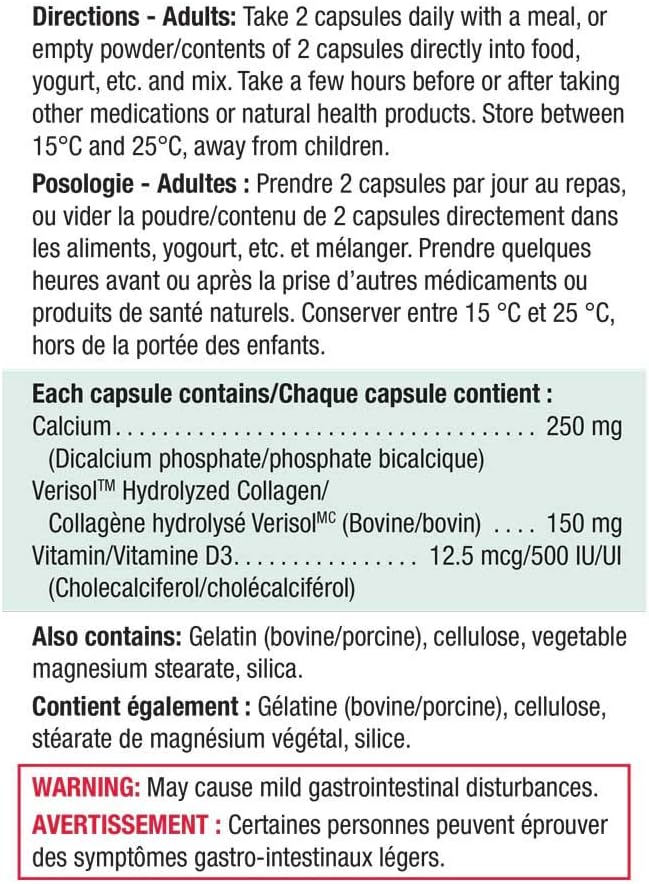 Calcium Collagen + D3 | Jamieson™ | 80 Capsules