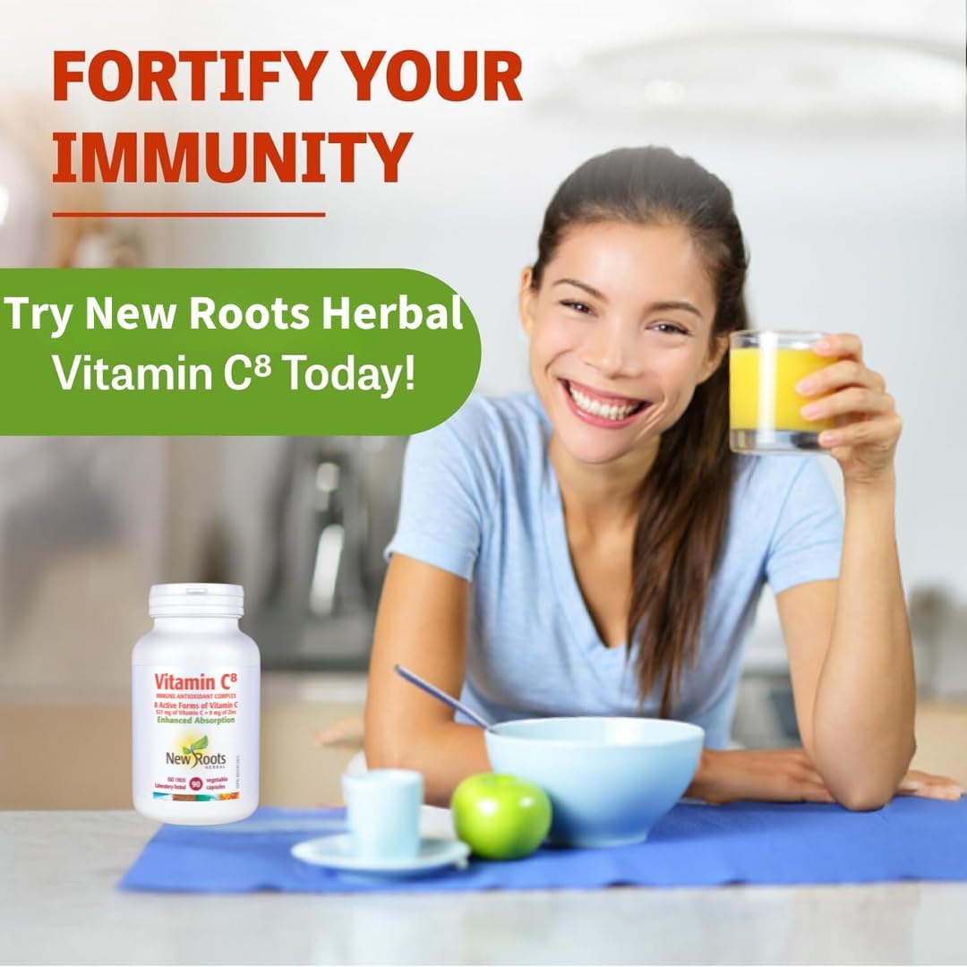 Vitamin C⁸ (Capsules) | New Roots HERBAL® | 45 OR 90 OR 180 Veg Capsules