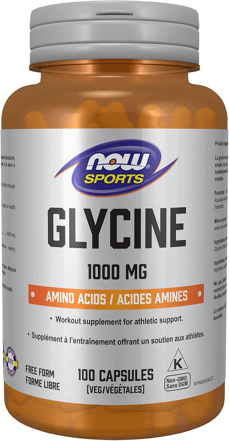 Glycine 1,000 mg | NOW® Sports | 100 Veg Capsules