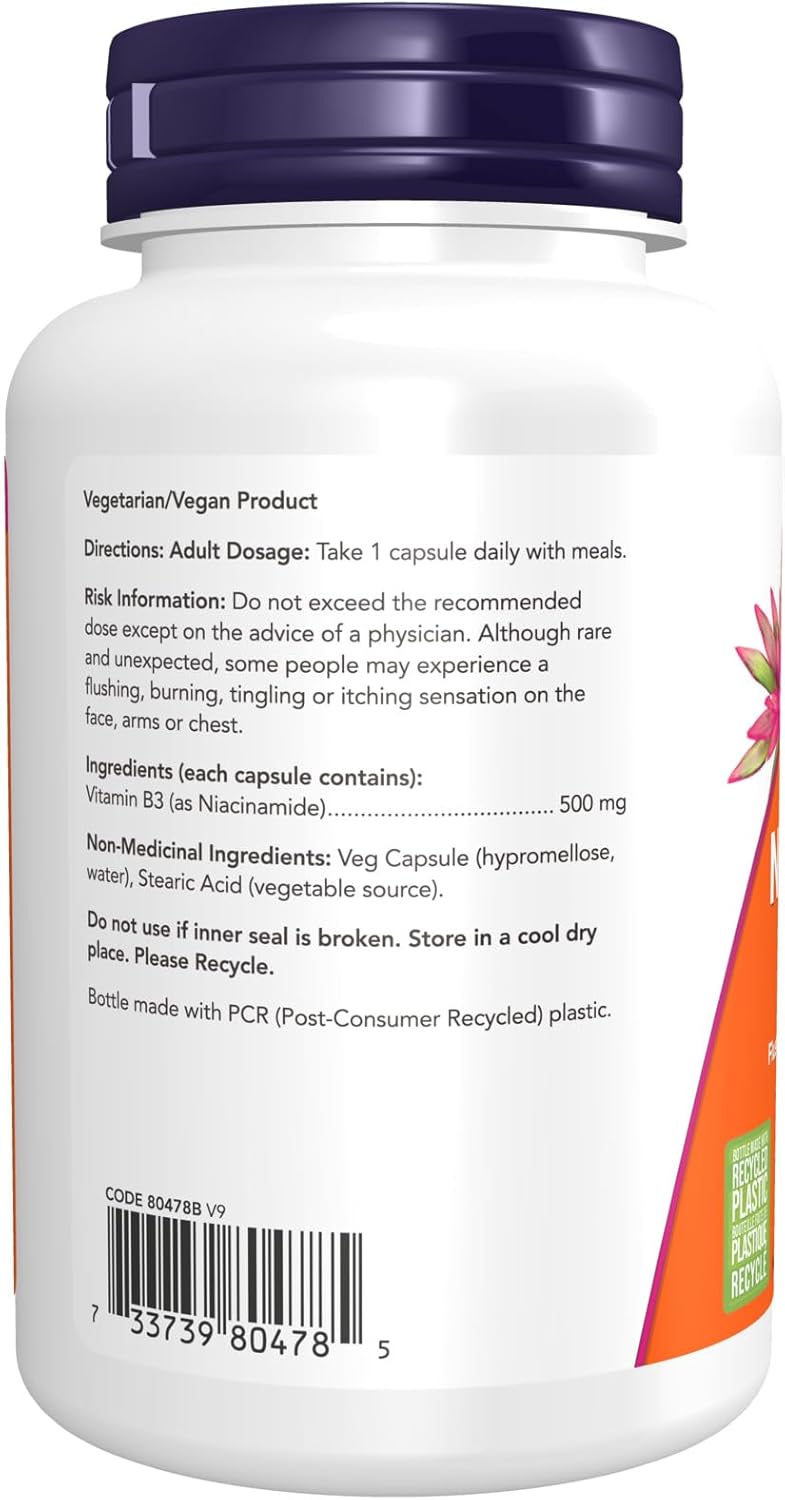 Niacinamide 500 mg | NOW® | 100 Veg Capsules