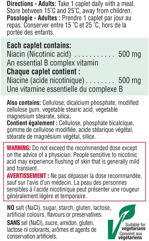 Niacin 500mg | Jamieson™ | 100 Caplets