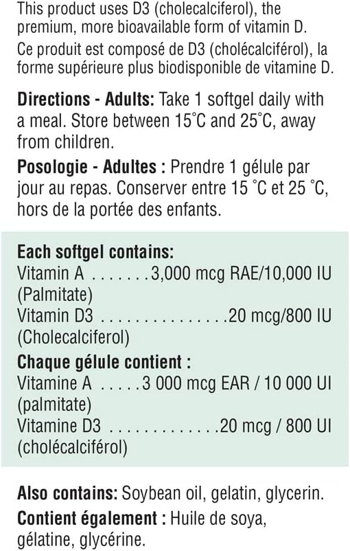 Vitamin A & Vitamin D | Jamieson™ | 100 Softgels