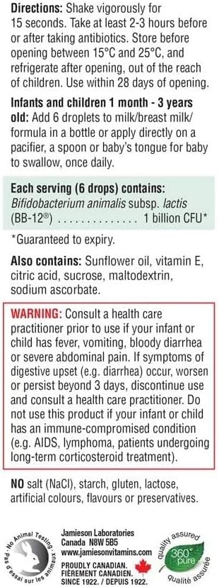 Probiotic Baby Drops | Jamieson™ | 126 Drops