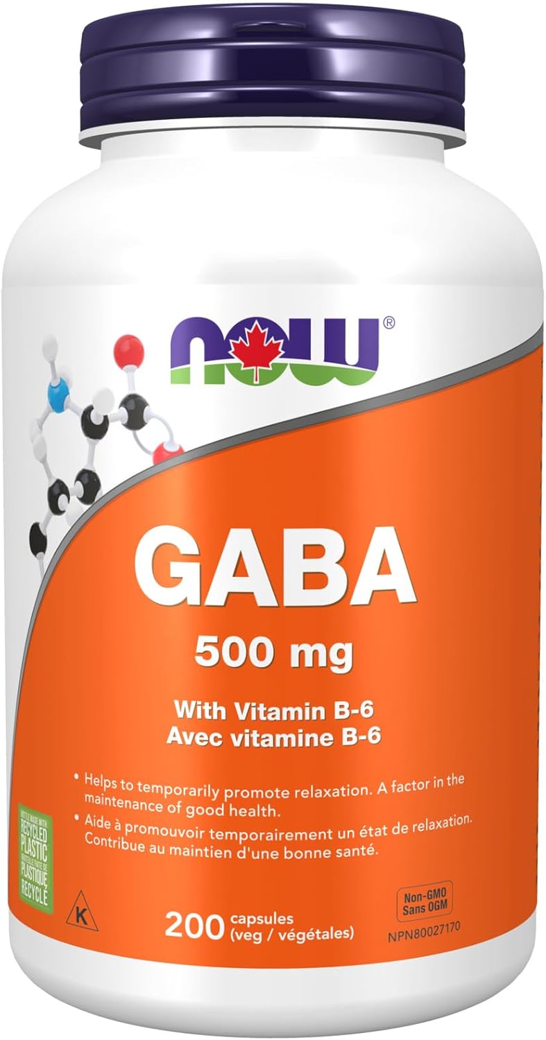 GABA 500 mg | NOW® | 100 or 200 Veg Capsules