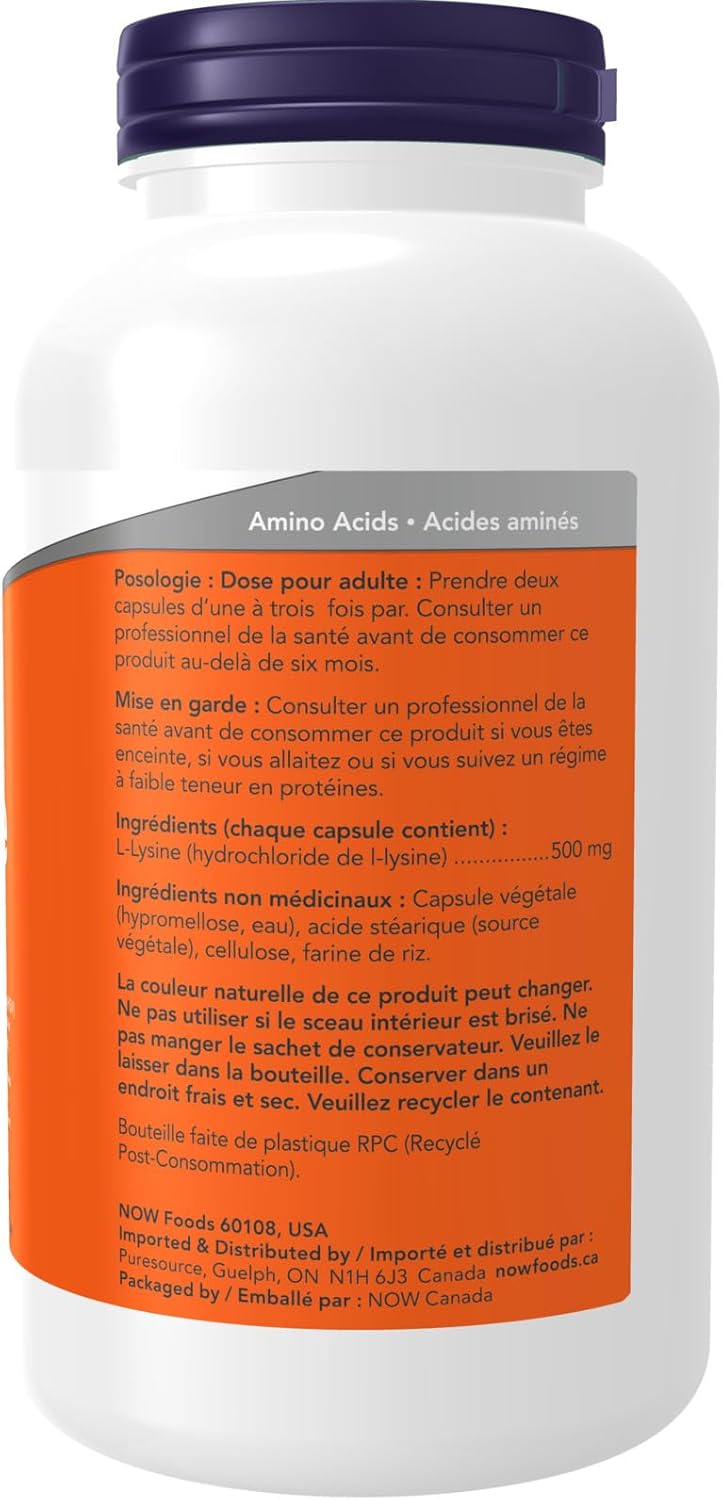 Lysine 500mg | NOW® | 250 Veg Capsules