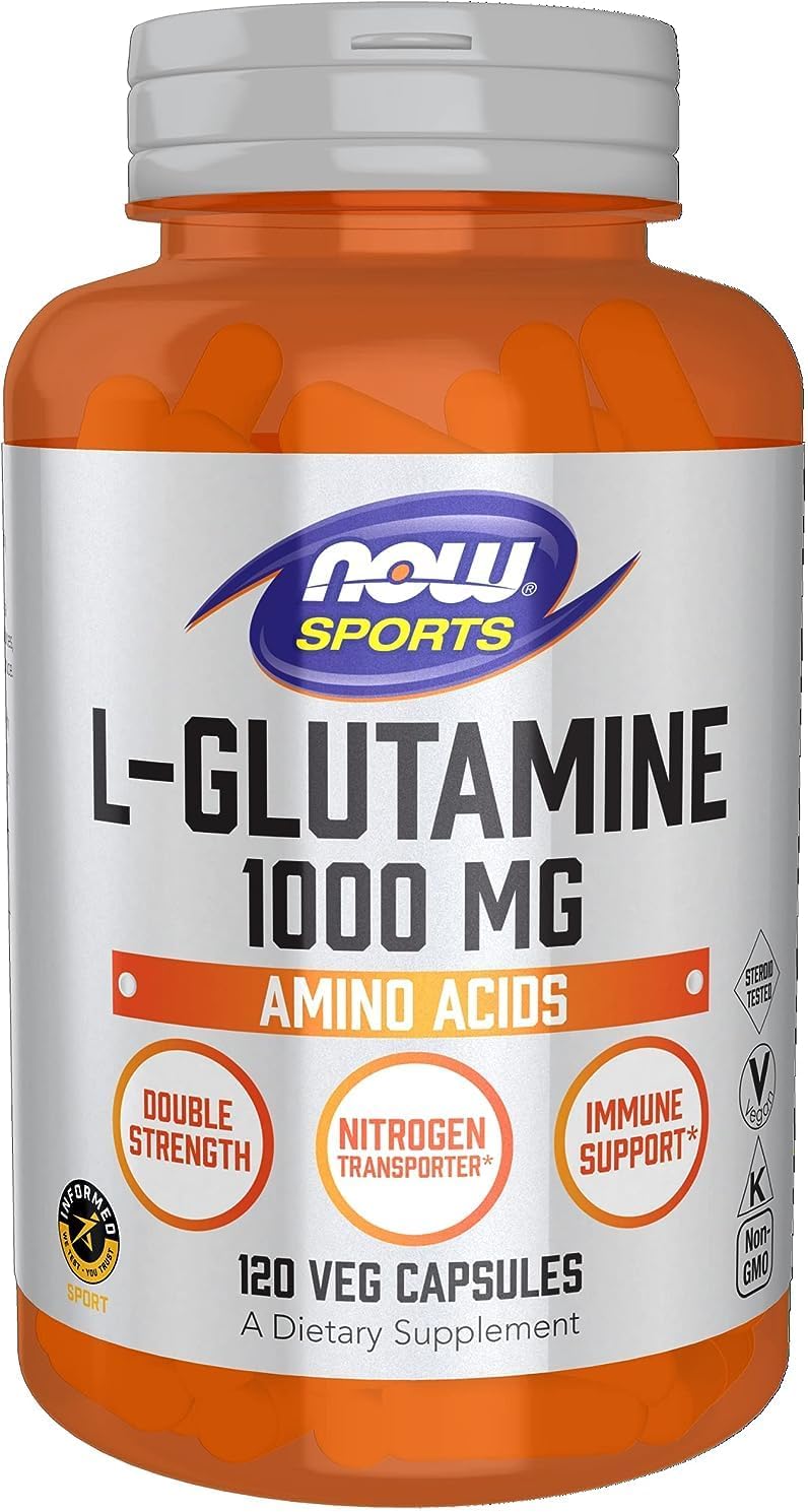 L-Glutamine 1000 mg | NOW® Sports | 120 Veg Capsules