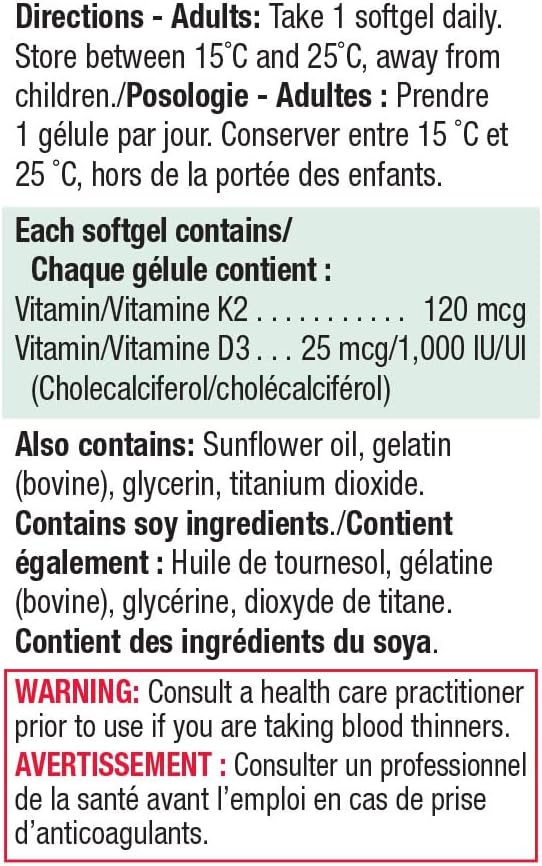 Vitamin K2 & Vitamin D3 | Jamieson™ | 30 Softgels