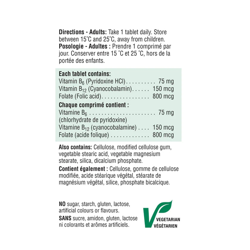 Vitamin B6, Vitamin B12 & Folic Acid | Jamieson™ | 110 Tablets