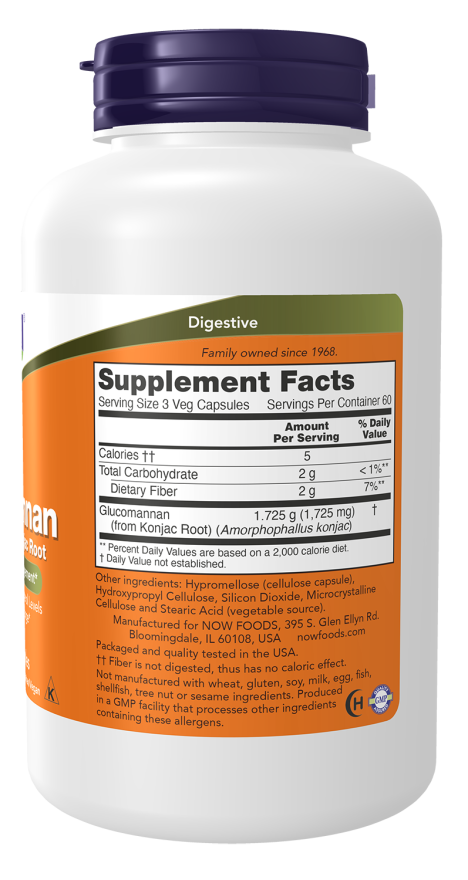 Glucomannan 575 mg | NOW® | 180 Veg Capsules