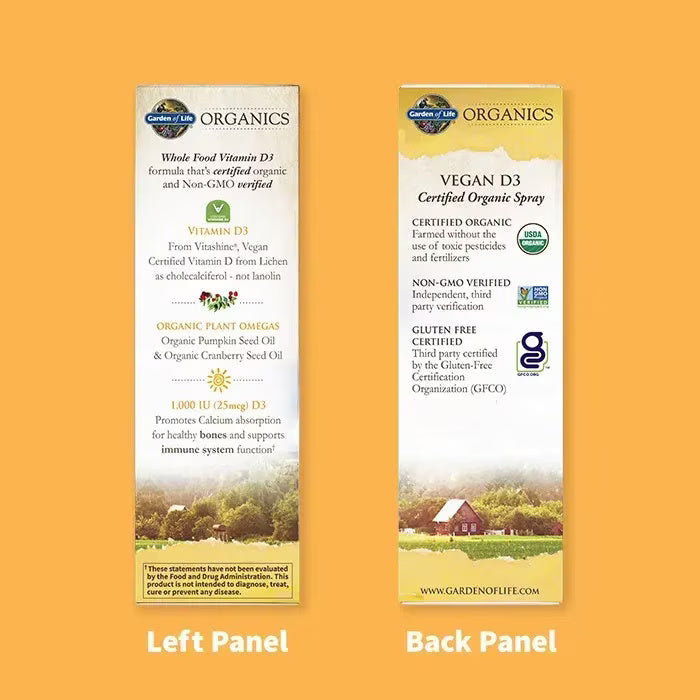 Organic Vegan D3 Spray 1,000 IU by Garden of Life® – Plant-Based Vitamin D3 Support | 50 mL