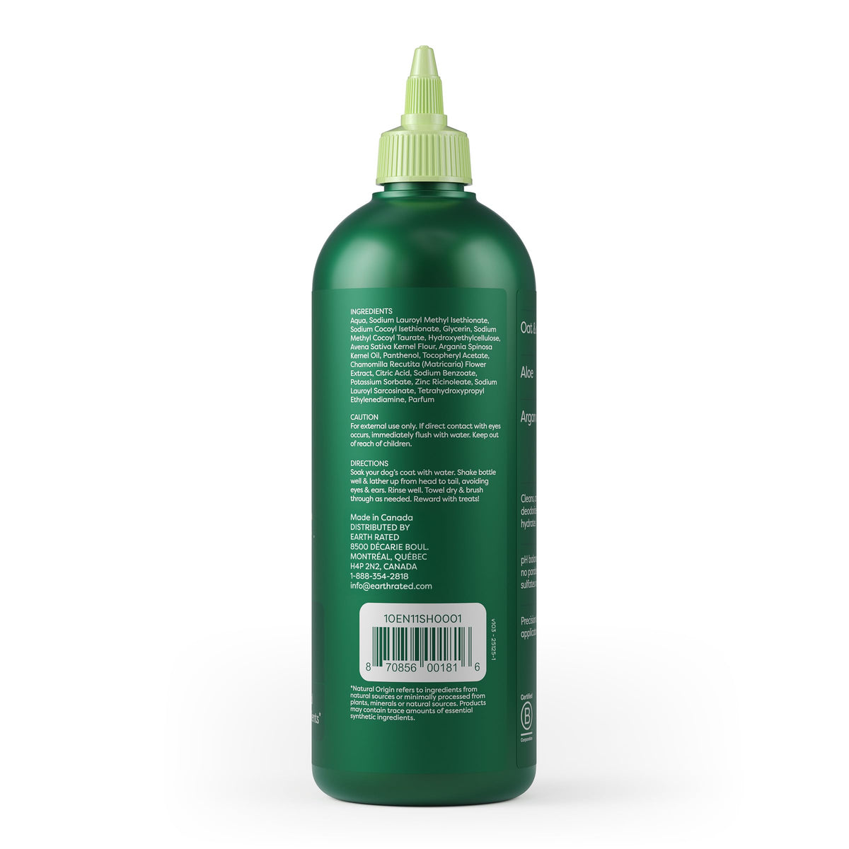 Earth Rated (A Canadian Company), 3-in-1 Soothing Dog Shampoo and Conditioner, Deodorizing Oatmeal Shampoos for Dogs and Puppies, Great for Smelly Pets, White Tea and Basil Scent, 473 ml š All In One Marketplace Canada