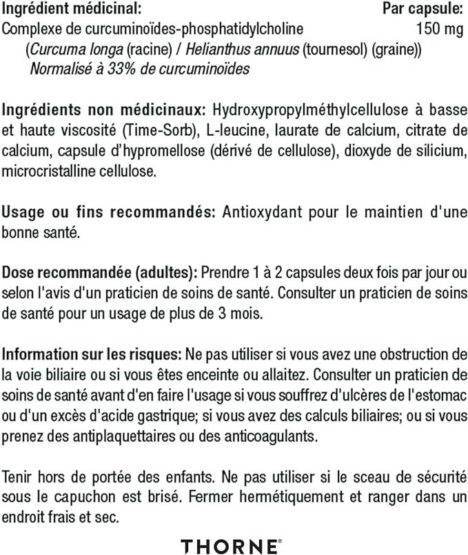 Curcumin Phytosome 150 mg (Sustained Release) | Thorne® | 120 Capsules