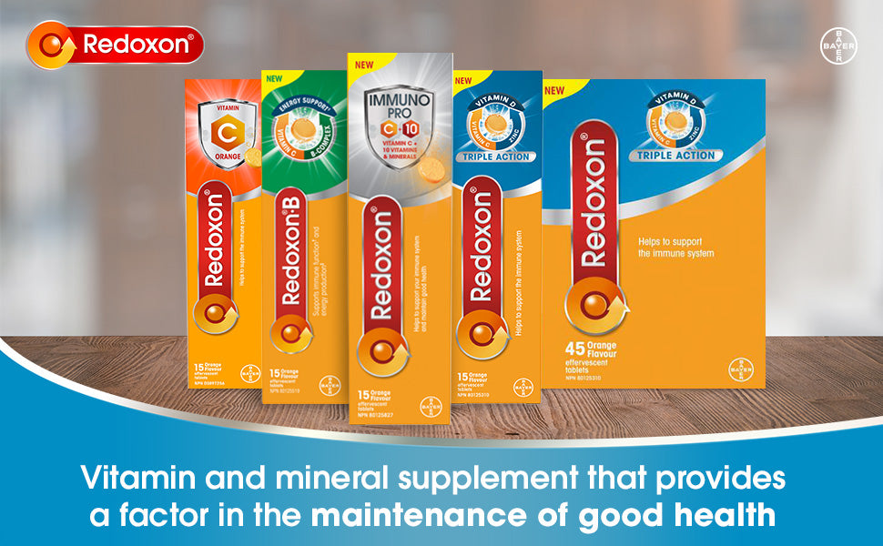 Vitamin B Complex Plus Vitamin C | Redoxon®.B | 15 Orange-Flavored Tablets