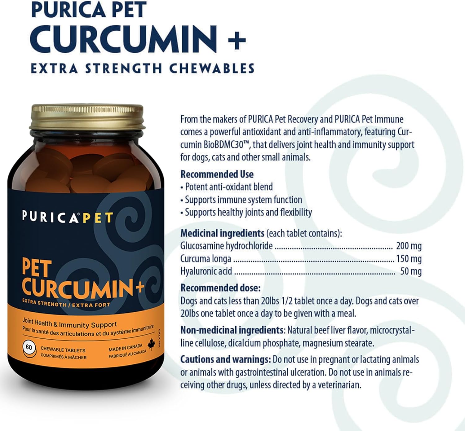 Pet Curcumin + | Purica® | 30 OR 60 Chewable Tablets