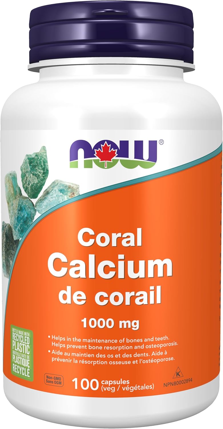 Coral Calcium 1000 mg | NOW® | 100 Veg Capsules