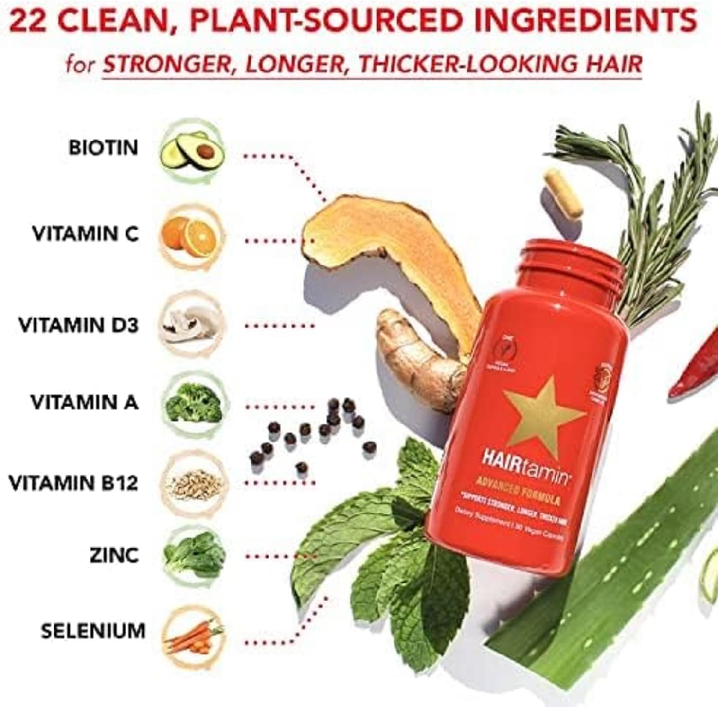 Advanced Formula Vitamins | HAIRtamin® | 30 Capsules
