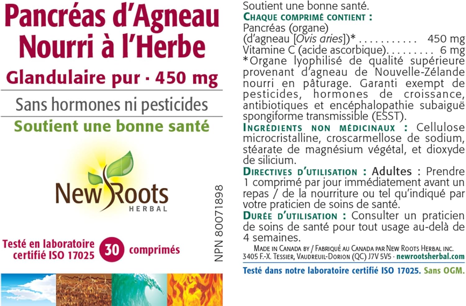 Grass-Fed Lamb Pancreas | New Roots HERBAL® | 30 or 90 Capsules