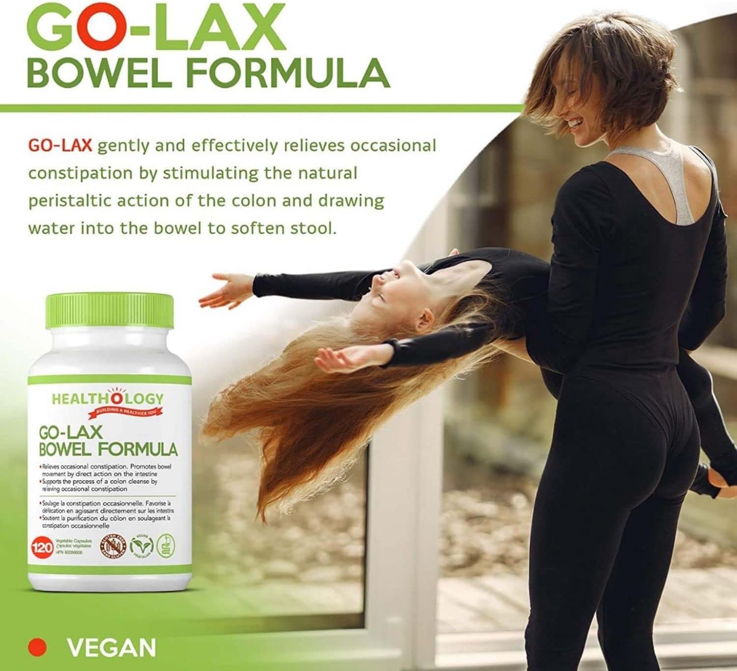 Go-Lax by Healthology™ – Gentle Constipation Relief & Bowel Support | 60 or 120 Vegetable Capsules