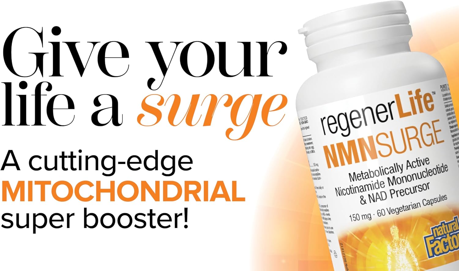 RegenerLife NMNSurge NAD | Natural Factors® | 60 Capsules