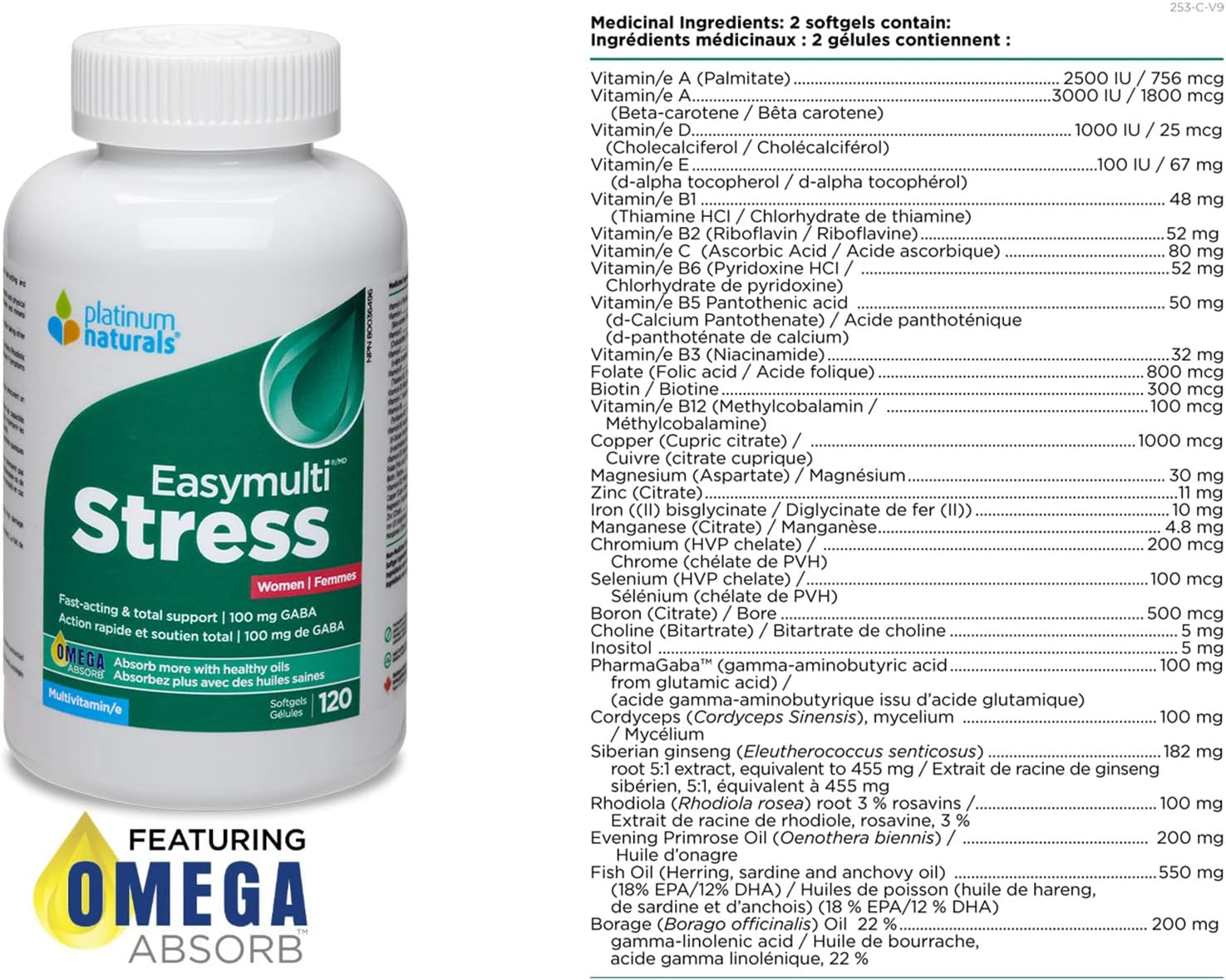 Easymulti® Stress for Women | Platinum Naturals® | 60 or 120 Softgels