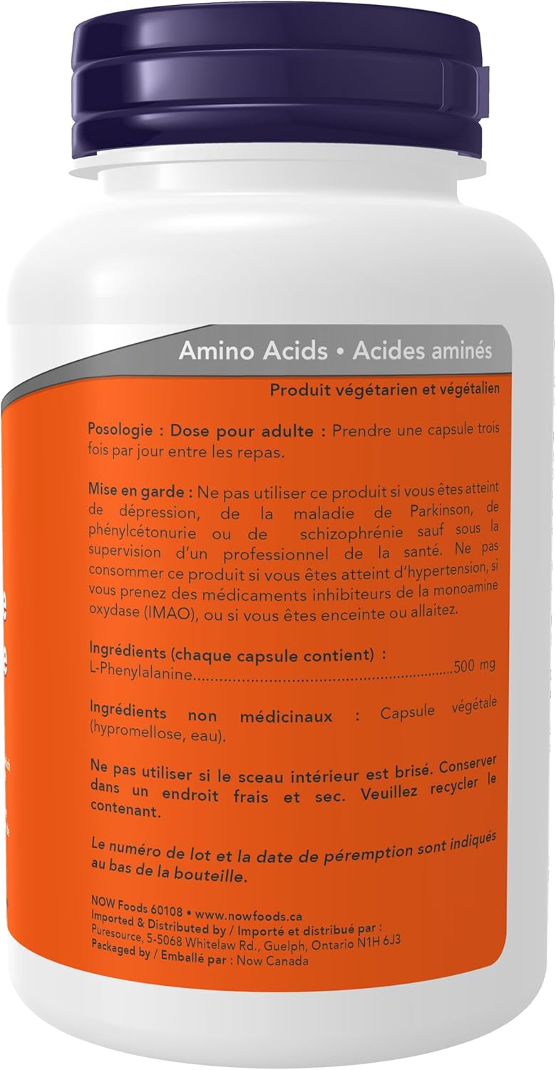 L-Phenylalanine 500mg | NOW® | 120 Veg Capsules