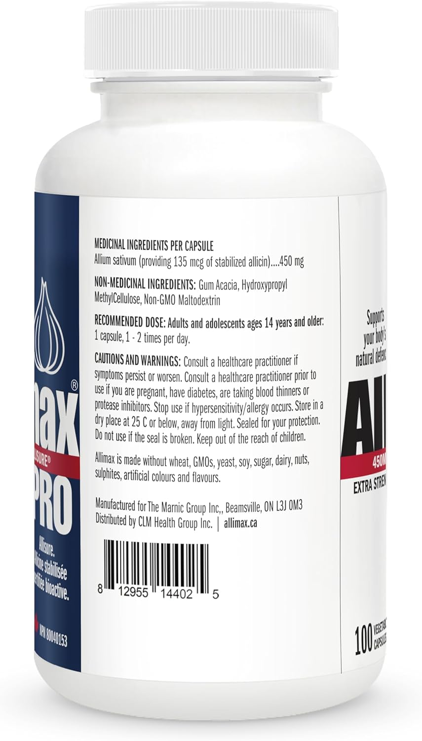Allicin Capsules- 450mg | Allimax® Pro | 100 Vegan Capsules