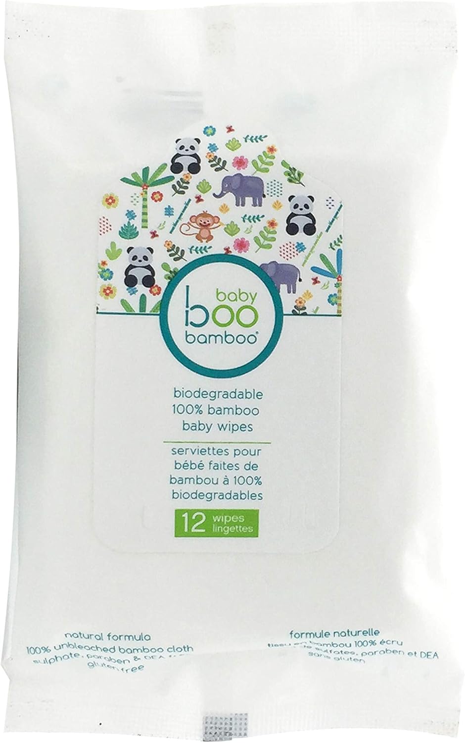 Biodegradable Travel Wipes | Baby Boo Bamboo® | 12 Wipes