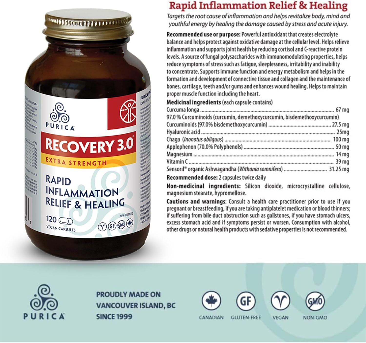 Recovery 3.0 | Purica® | 30 or 120 Capsules