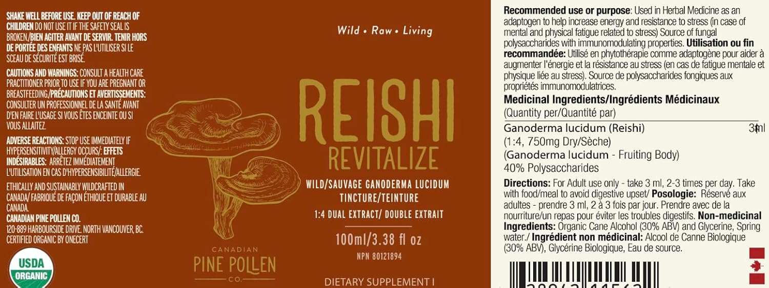 Reishi Tincture | Canadian Pine Pollen® | 100 mL