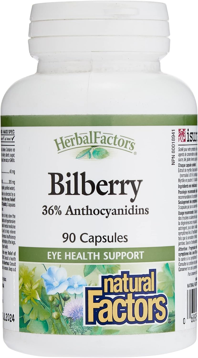 Bilberry HerbalFactors | Natural Factors® | 60 Capsules