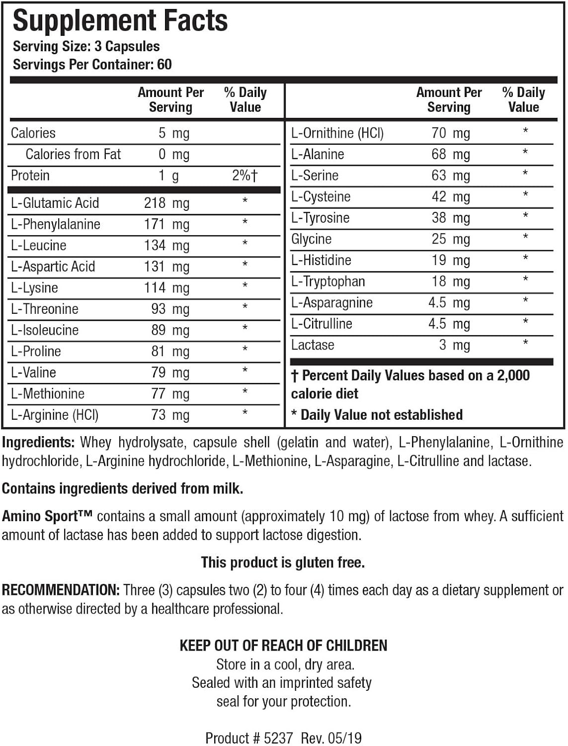 Amino Sport™ | Biotics Research® | 180 Capsules