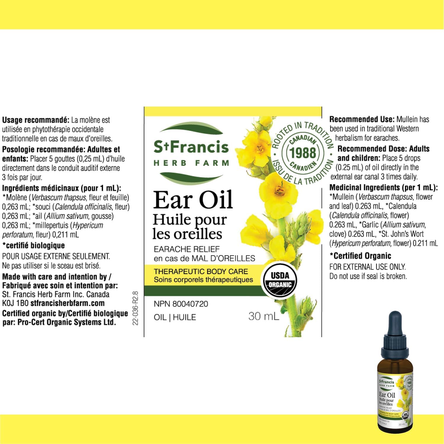 Ear Oil | St. Francis Herb Farm | 30 mL