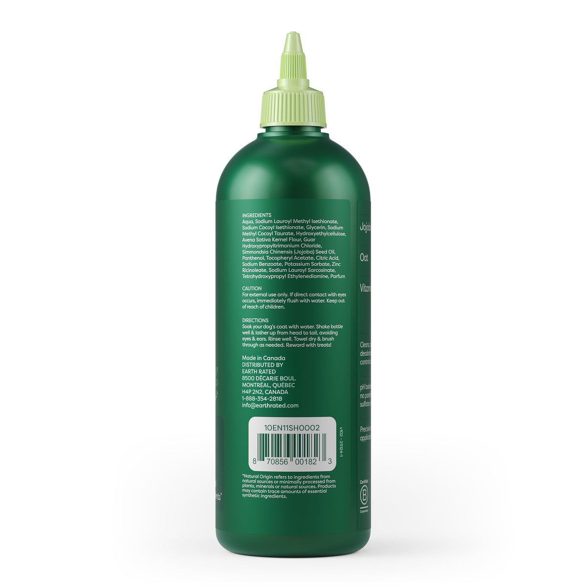 Earth Rated (A Canadian Company), 3-in-1 Detangling Dog Shampoo and Conditioner, Deodorizing Oatmeal Shampoos for Dogs and Puppies, Great for Smelly Pets, White Tea and Basil Scent, 473 ml š All In One Marketplace Canada