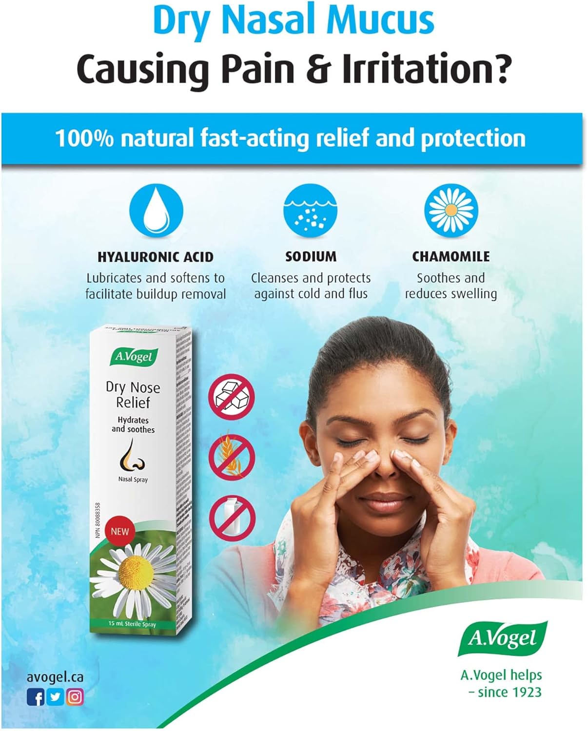 Dry Nose Relief by A. Vogel® – Nasal Moisturizing & Hydration Support | 15 mL