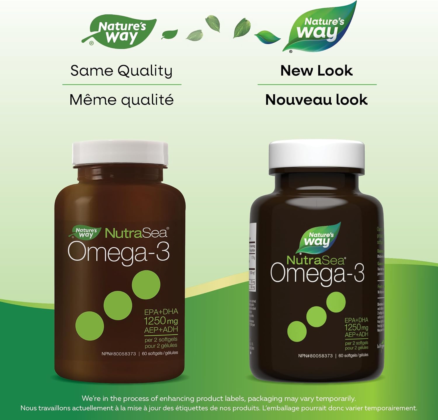 Omega-3 Liquid Gels - Mint | NutraSea® | 60 or 100 or 150 Softgels