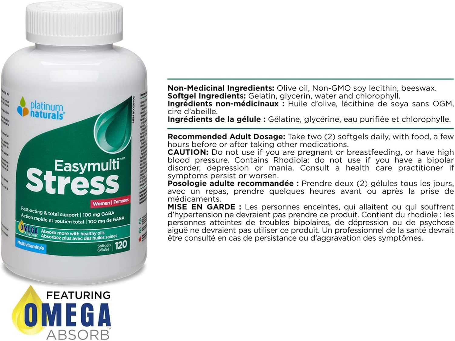 Easymulti® Stress for Women | Platinum Naturals® | 60 or 120 Softgels