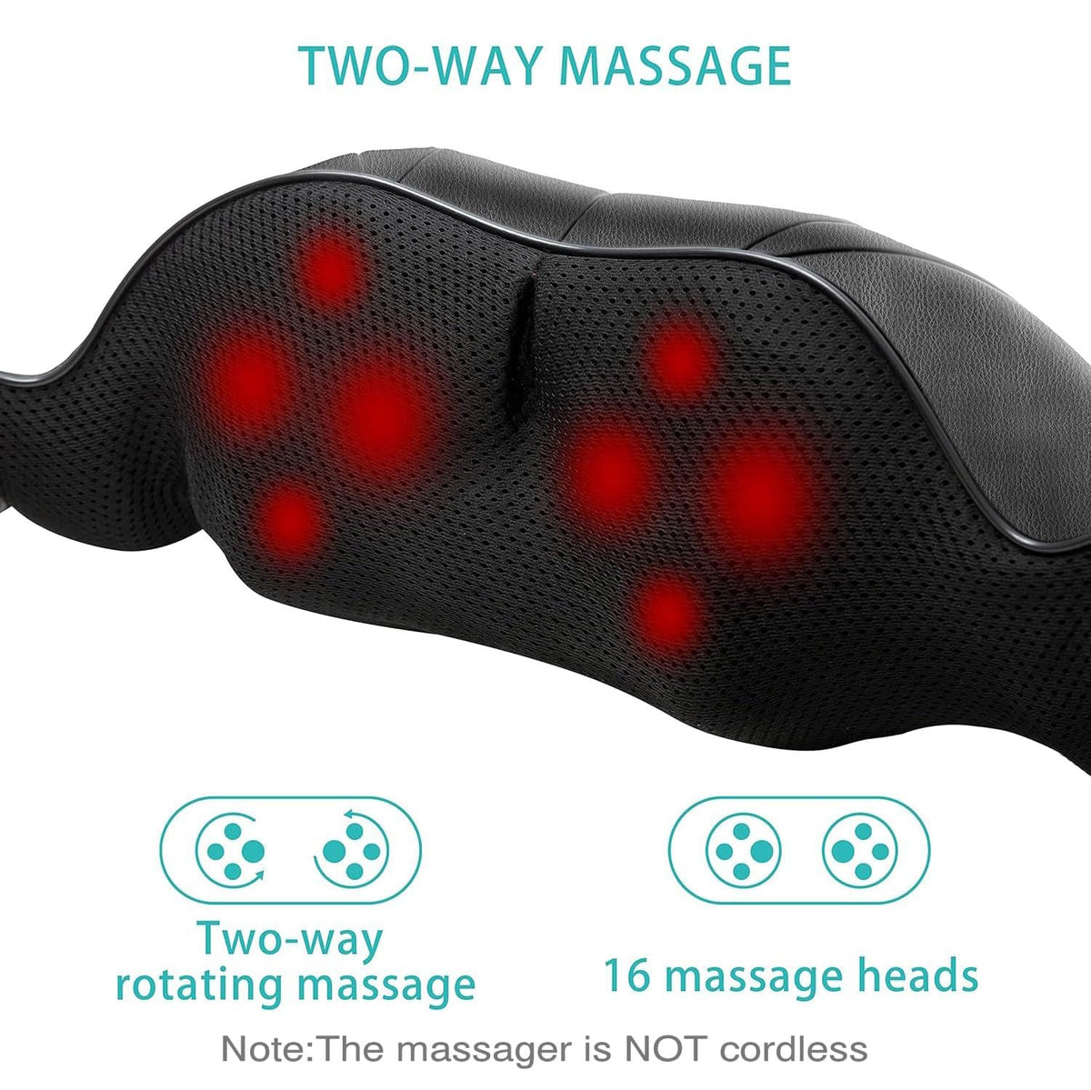 AERLANG Shiatsu Neck and Shoulder Massager, Back Massager with Heat Deeper Tissue Kneading Massage for Shoulder, Neck and Back Massage Electric Massagers-mothers Day Gift Ideas (NOT Cordless) ๐ All In One Marketplace Canada