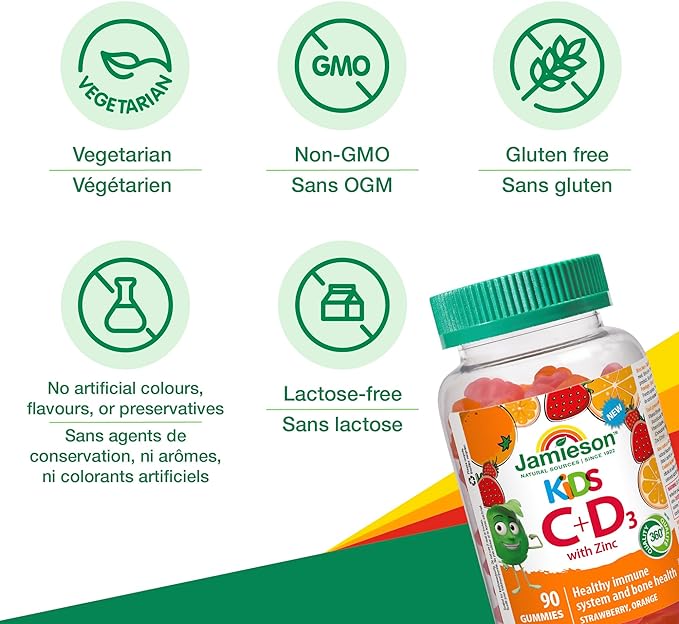 Kids Vitamin C+D3 Gummies with Zinc | Jamieson™ | 90 Gummies