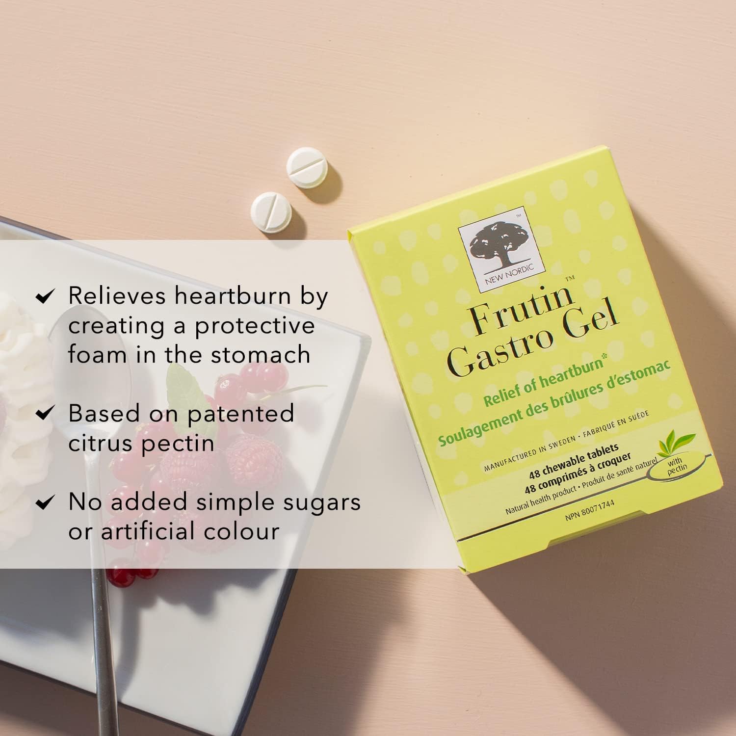 Frutin Gastro Gel | New Nordic | 480 Chewable Tablets