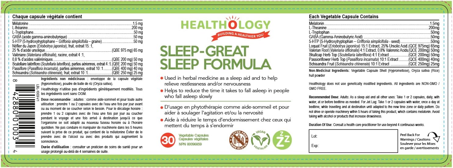 Sleep Great | Healthology™ | 30 or 60 Capsules