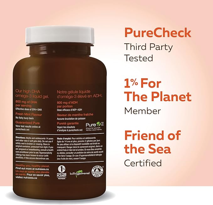 Omega-3 DHA Liquid Gels High DHA | NutraSea® DHA™ | 60 Softgels