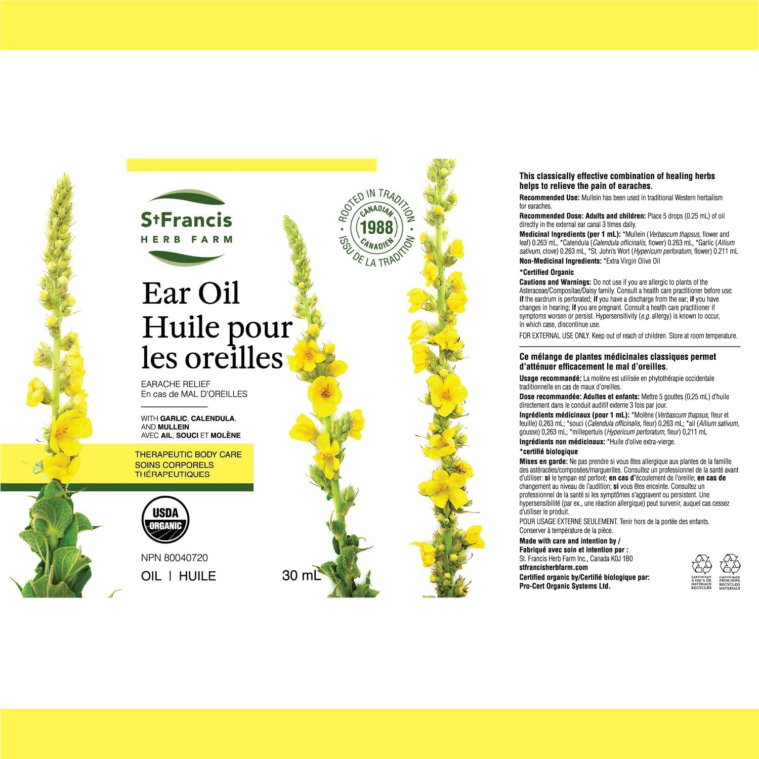 Ear Oil | St. Francis Herb Farm | 30 mL
