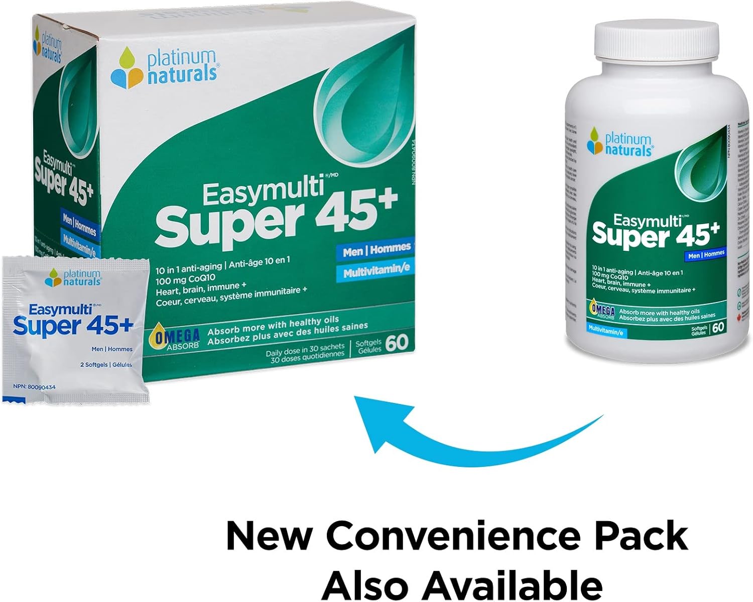 Super Easymulti 45+ for Men | Platinum Naturals® | 60 or 120 Softgels