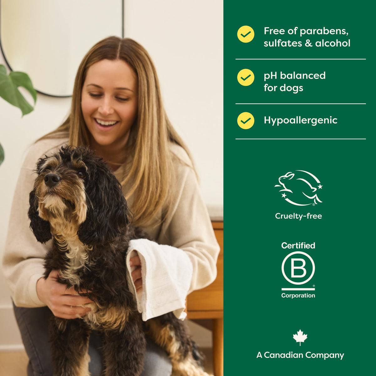 Earth Rated (A Canadian Company), 3-in-1 Detangling Dog Shampoo and Conditioner, Deodorizing Oatmeal Shampoos for Dogs and Puppies, Great for Smelly Pets, White Tea and Basil Scent, 473 ml š All In One Marketplace Canada