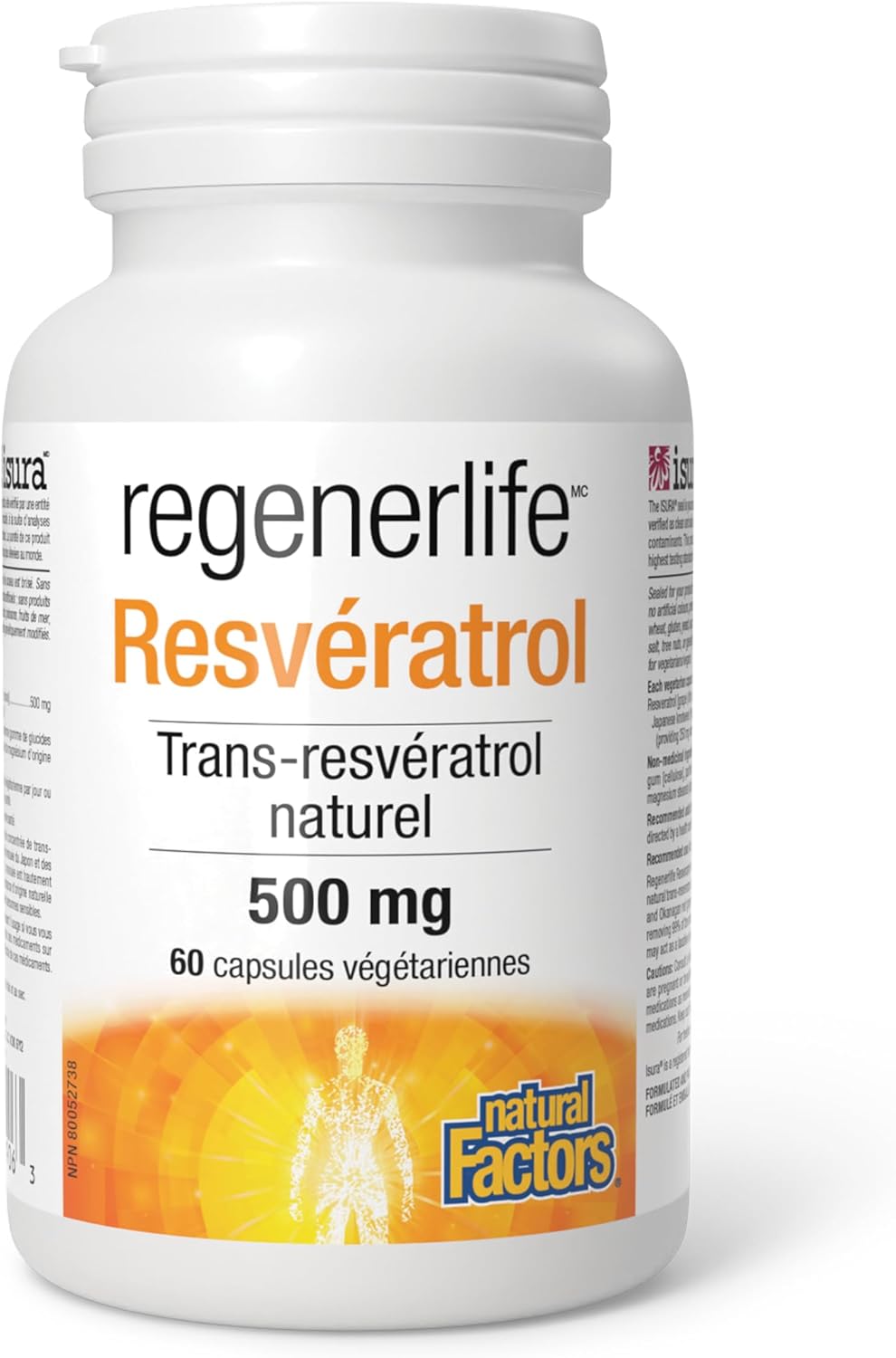 RegenerLife Resveratrol 500mg | Natural Factors® | 60 Capsules
