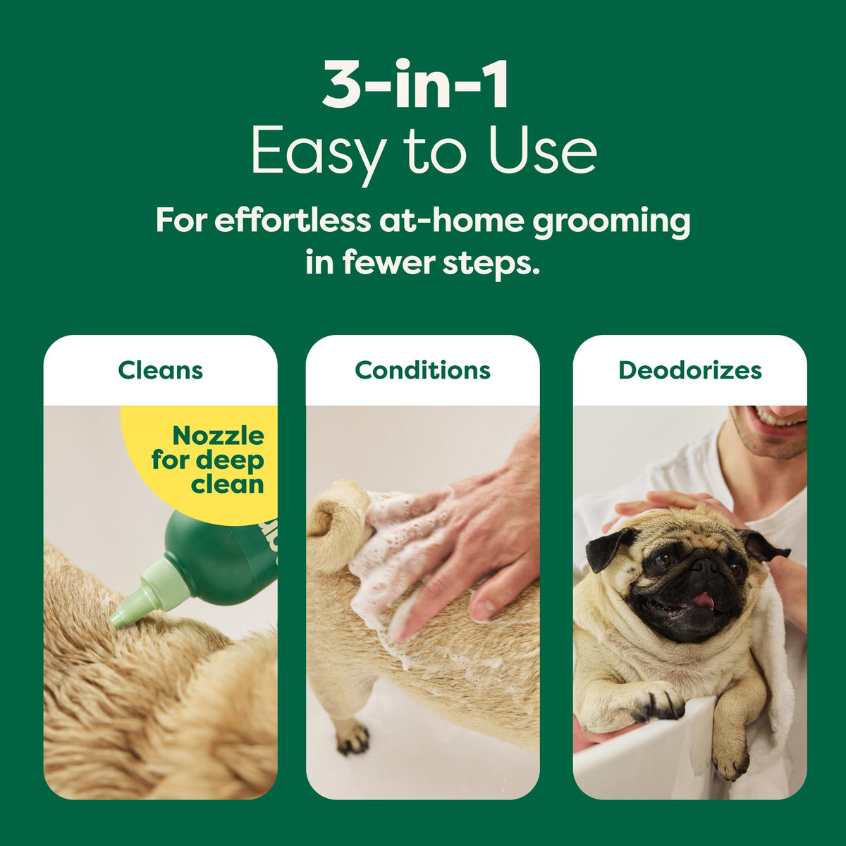 Earth Rated (A Canadian Company), 3-in-1 Soothing Dog Shampoo and Conditioner, Deodorizing Oatmeal Shampoos for Dogs and Puppies, Great for Smelly Pets, White Tea and Basil Scent, 473 ml š All In One Marketplace Canada