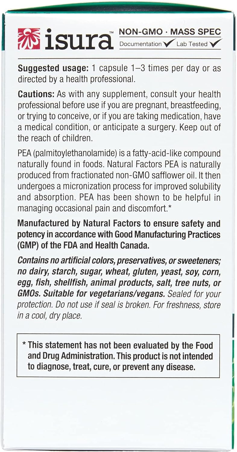 PEA400 Palmitoylethanolamide | Natural Factors® | 90 Capsules